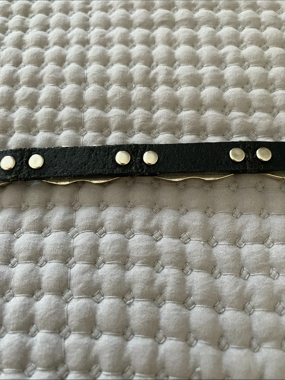 Black Leather Belt with Silver-Tone Chain Accents - Women's Accessory